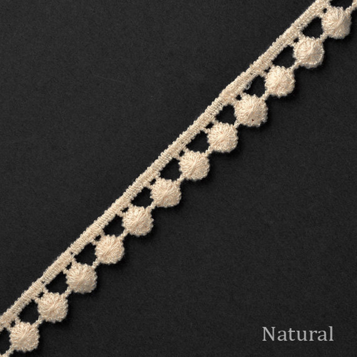 Cotton Small Pom Pom lace trim 1/2" - 10 yd - LA6996D