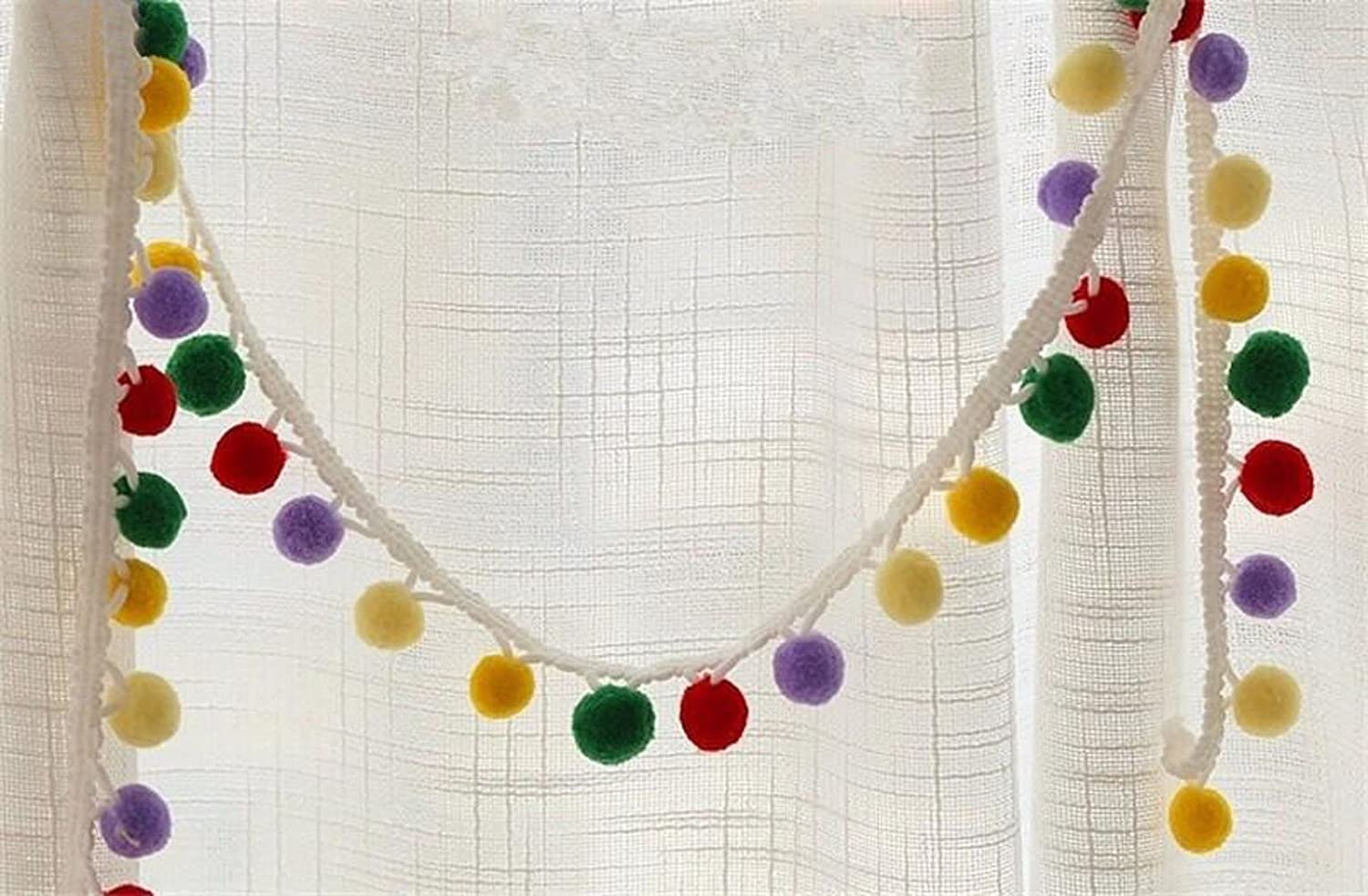 BEYOND TRIM Handmade Rainbow Pom Pom Ball Fringe Trim Ribbon Sewing Fabric DIY Craft - TL409