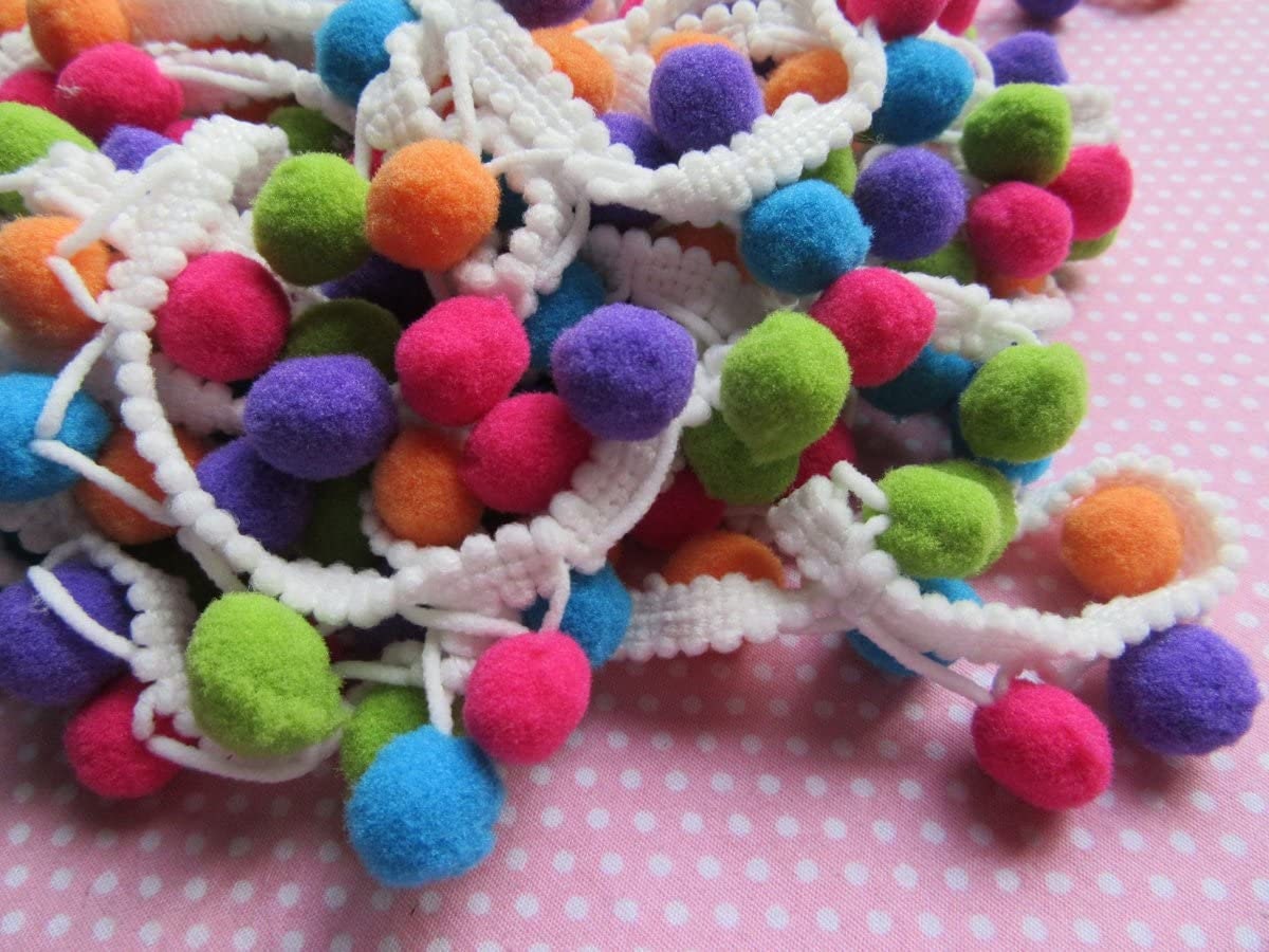 BEYOND TRIM Handmade Rainbow Pom Pom Ball Fringe Trim Ribbon Sewing Fabric DIY Craft - TL409