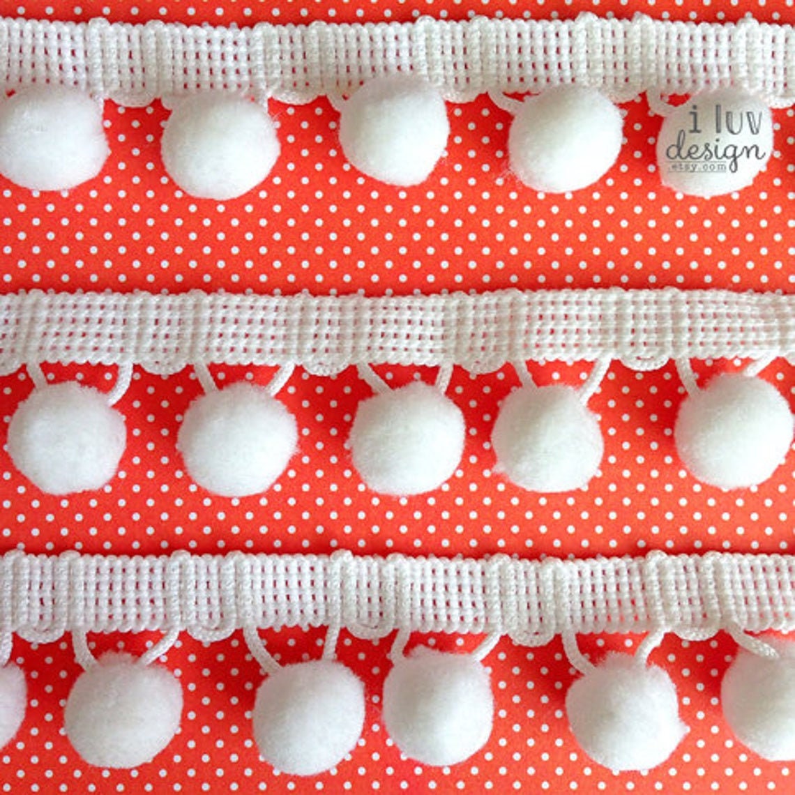 BEYOND Pom Pom Trim • Pom Pom Ball Fringe 1-1/8" Wide Sewing • DIY Crafting • Hair Accessories • Packaging • Card Making - TL492E