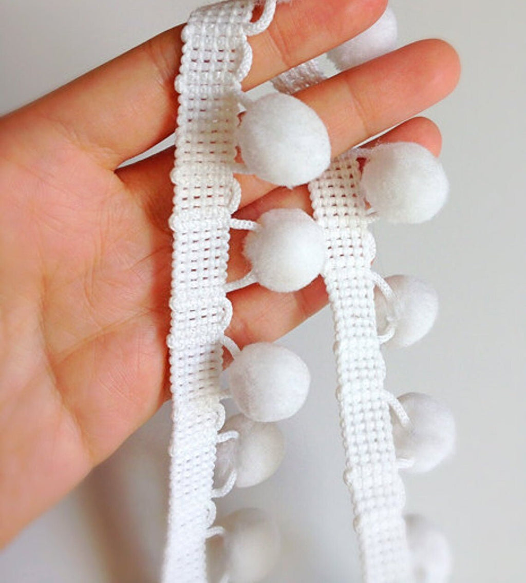 BEYOND Pom Pom Trim • Pom Pom Ball Fringe 1-1/8" Wide Sewing • DIY Crafting • Hair Accessories • Packaging • Card Making - TL492E