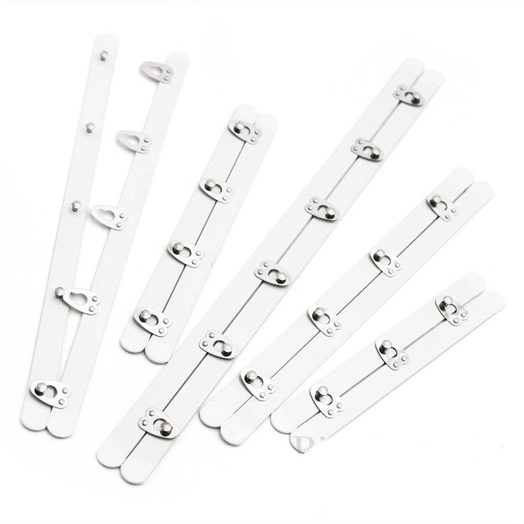 Silver and White Spring Steel Corset Busks, 12 Sizes Available