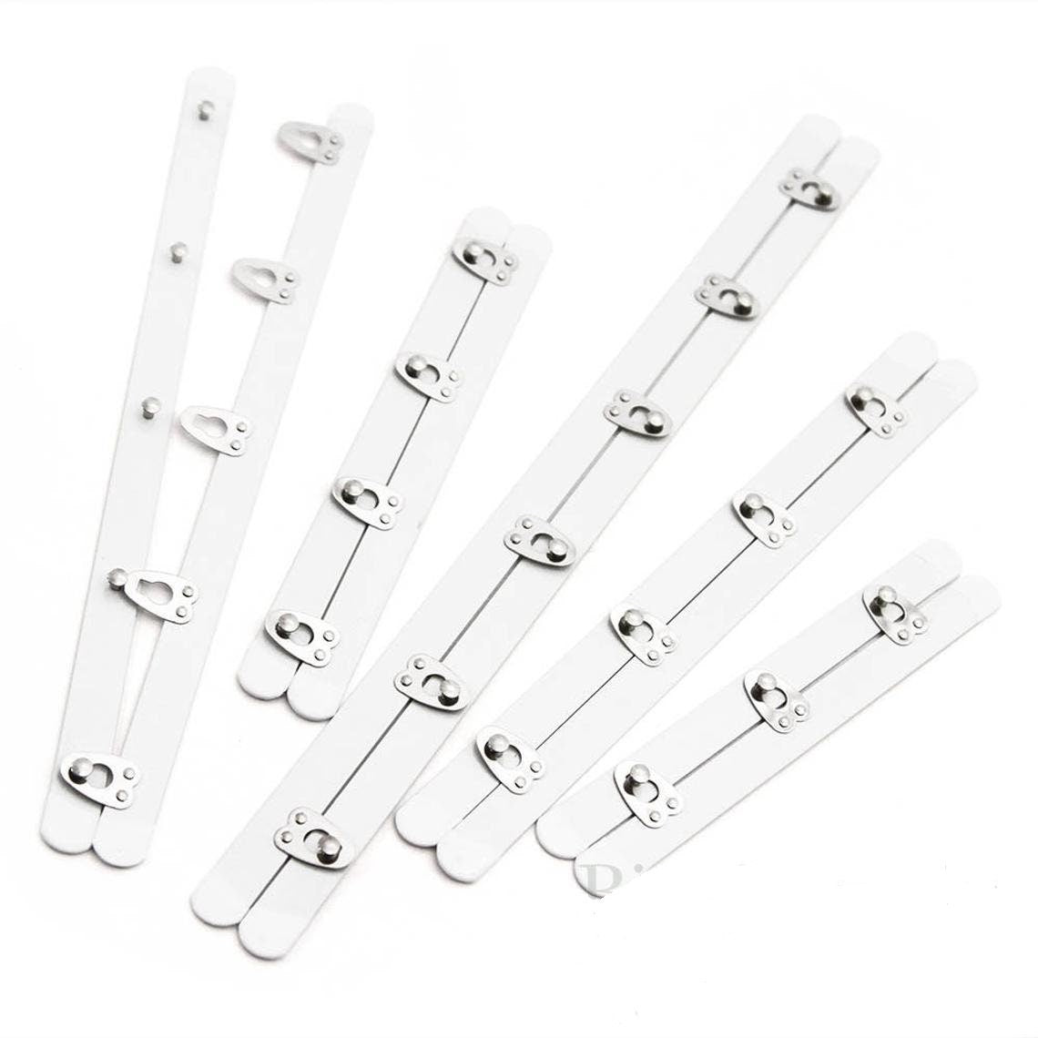Silver and White Spring Steel Corset Busks, 12 Sizes Available