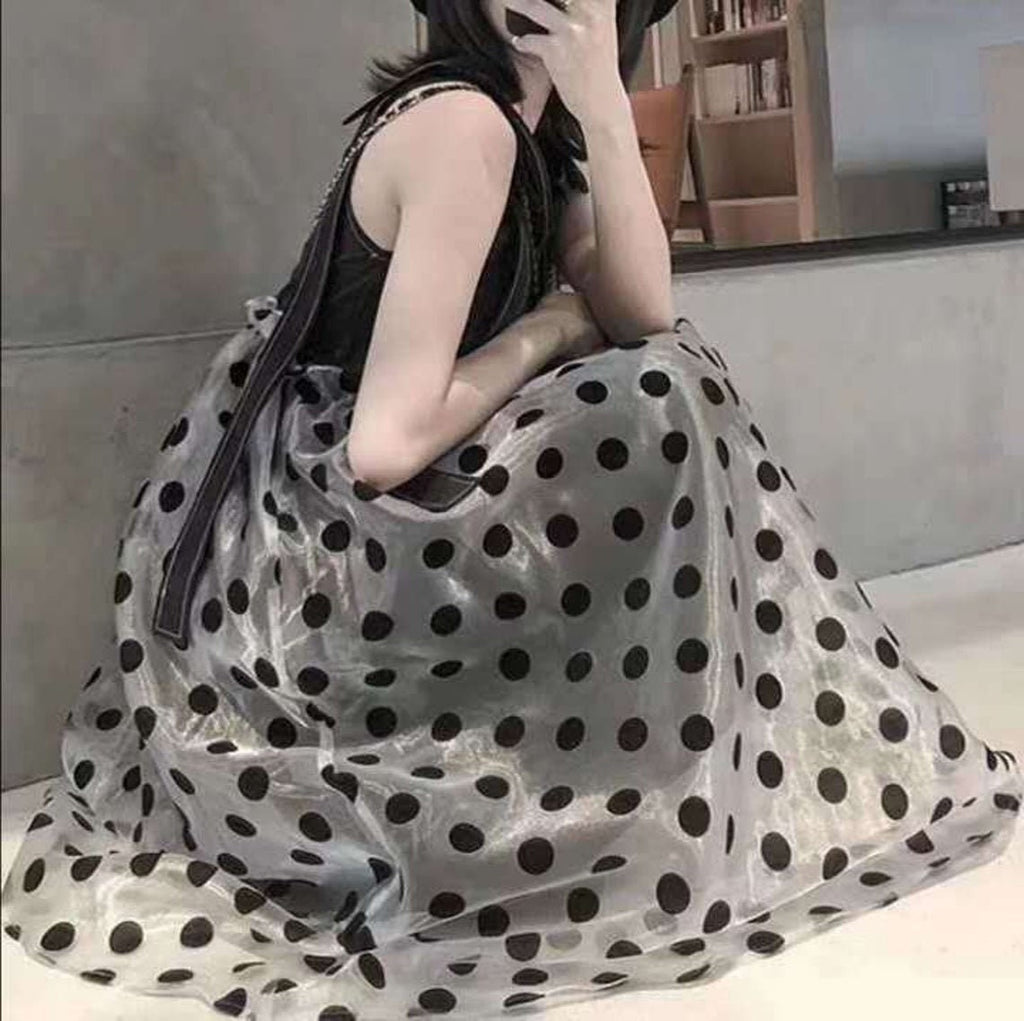 Big 2 cm Black Polka Dot Organza lace fabric, Flocking Points Dotted Fabric For Wedding Dress, Bow tie, Dance Dress, Evening Wear, by 1 yard