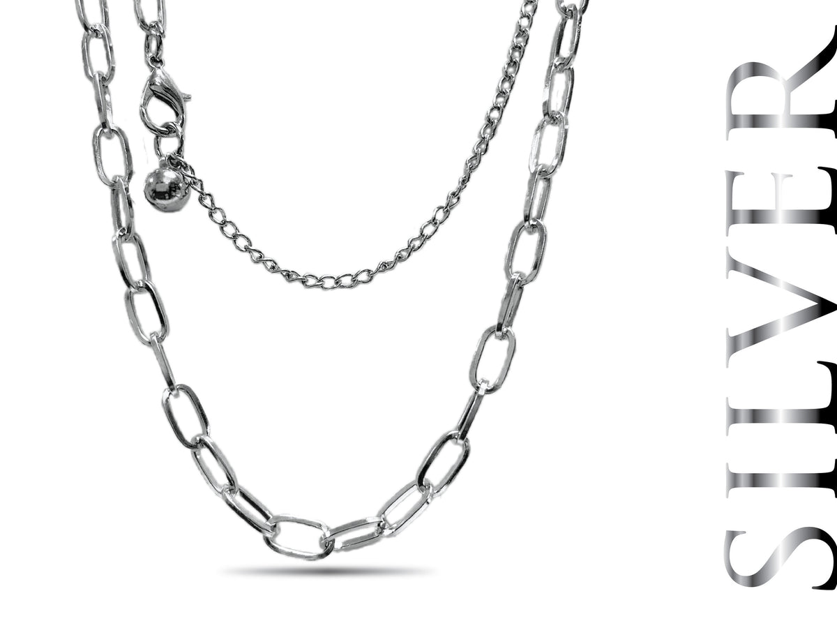 Gold and Sliver  Link Chain Necklace Custom Length Thick Chunky Chain, Long Rectangle Link Chain, Layering, Gold Choker, paper clip necklace