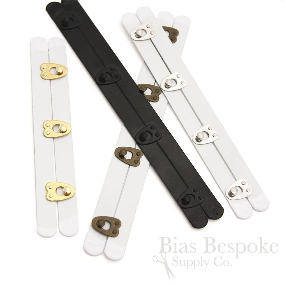 Silver and White Spring Steel Corset Busks, 12 Sizes Available