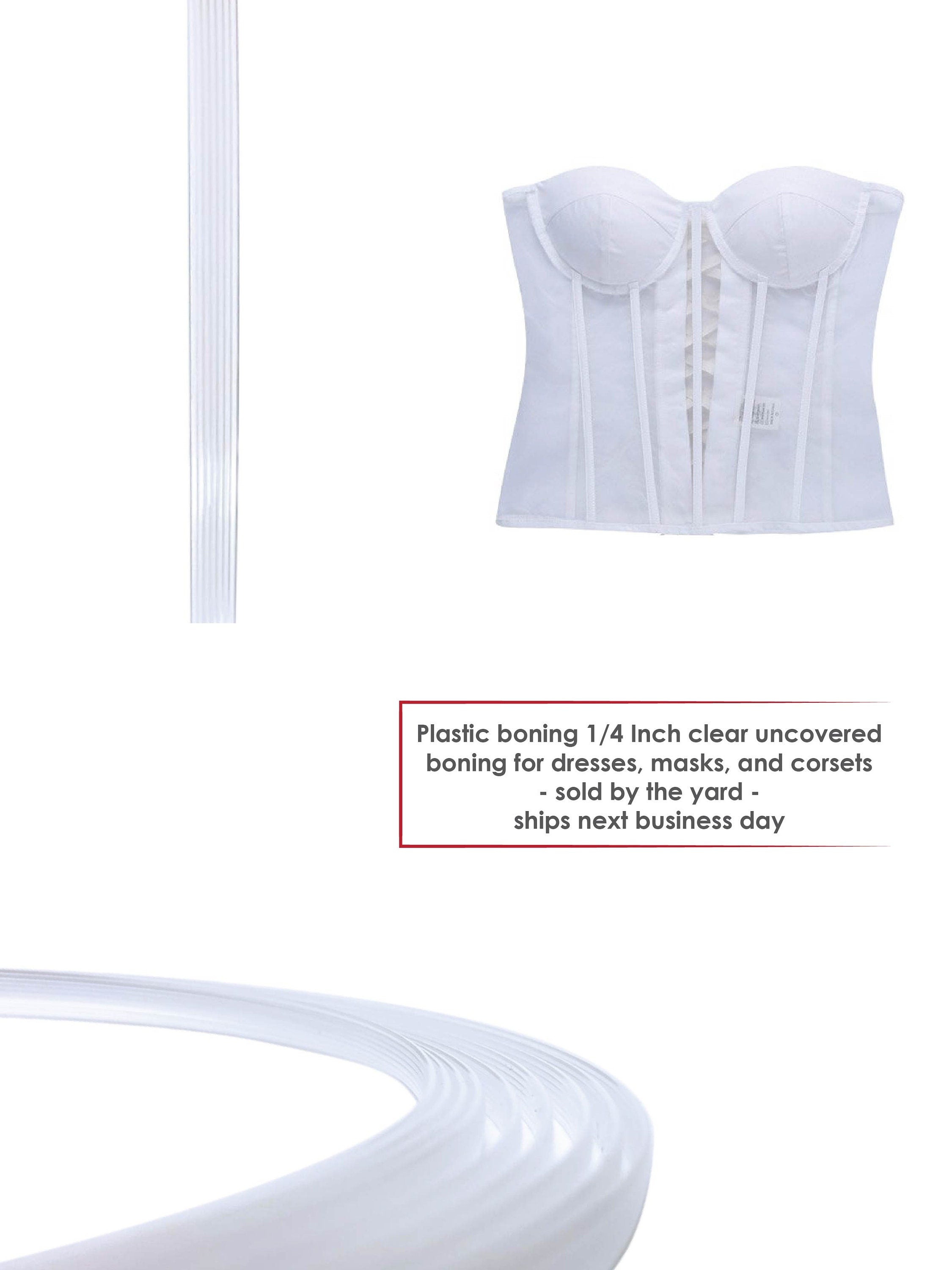 Plastic Boning 1/4 Inch Clear Uncovered - Boning For Dresses, Masks, And Corsets - Sold By The Yard - FREE SHIPPING - WE044