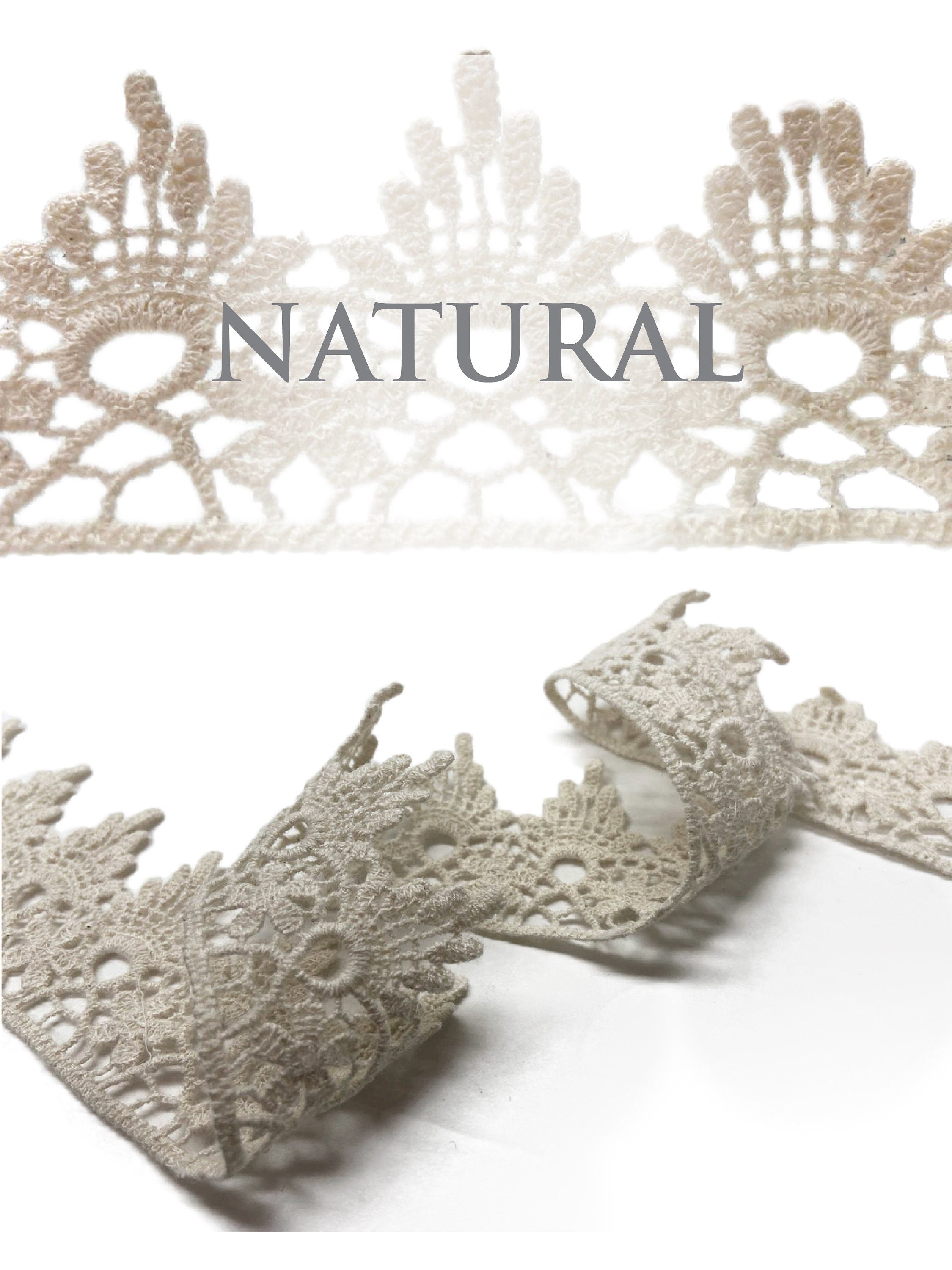 100% COTTON. Lace Trim, Crochet Lace Trim, Lace Trim, Ivory Cotton Lace, Natural Cotton Color Off White