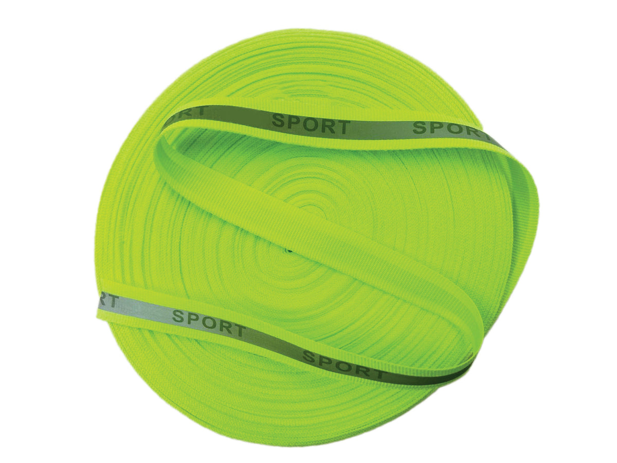 13/16" Reflective Glo Grosgrain Ribbon - Silver Reflective Stripe -100% Polyester