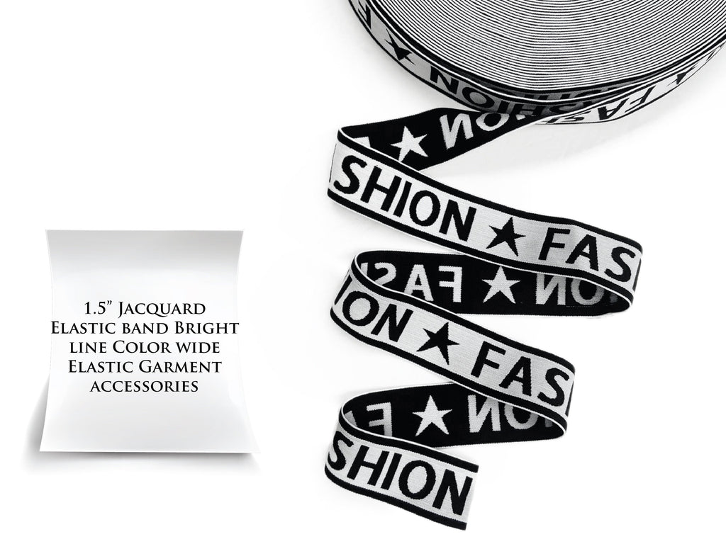 1 1/2?€??€? Jacquard Elastic band Bright line Color wide Elastic Garment accessories