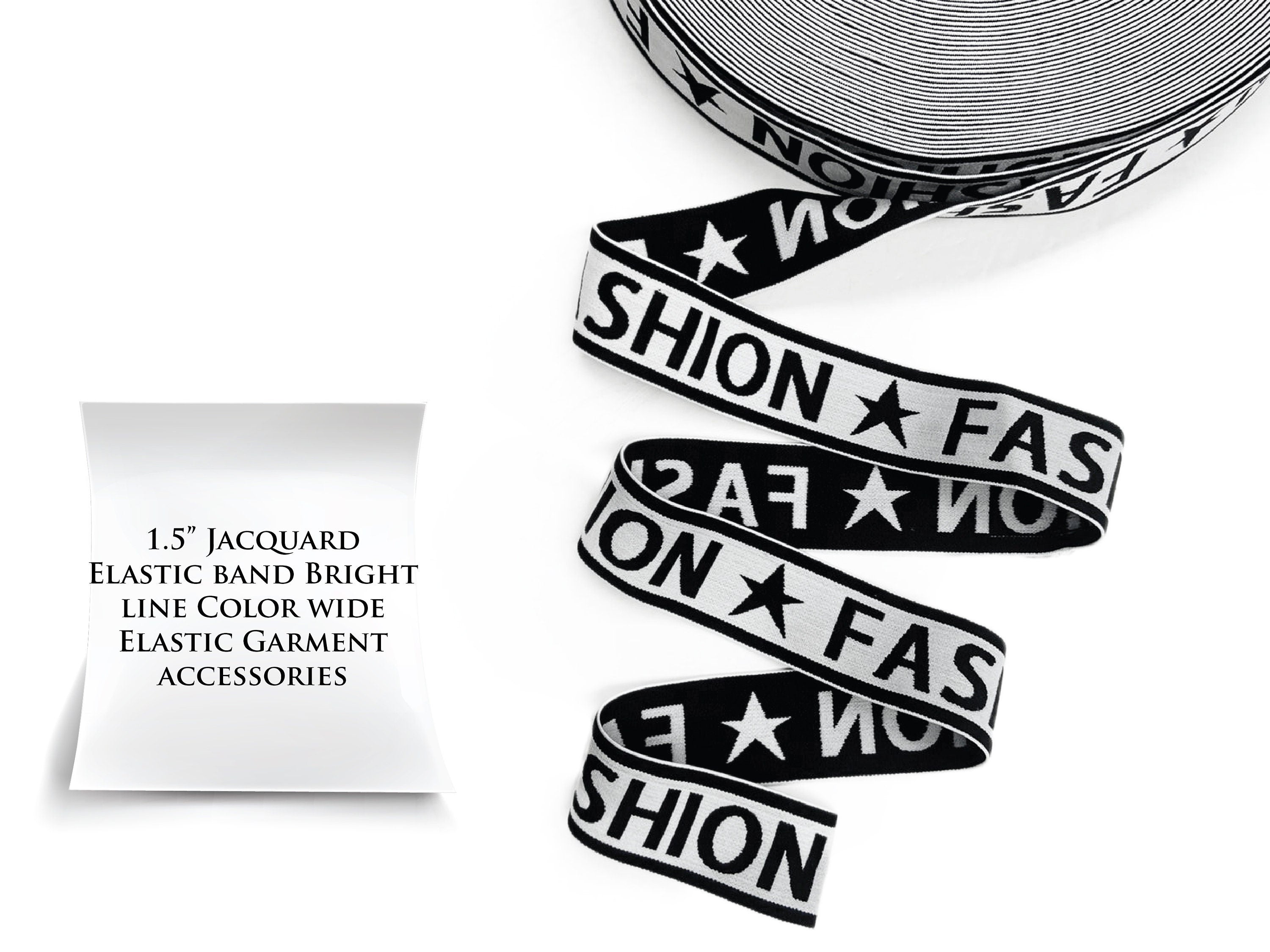 1 1/2?€??€? Jacquard Elastic band Bright line Color wide Elastic Garment accessories