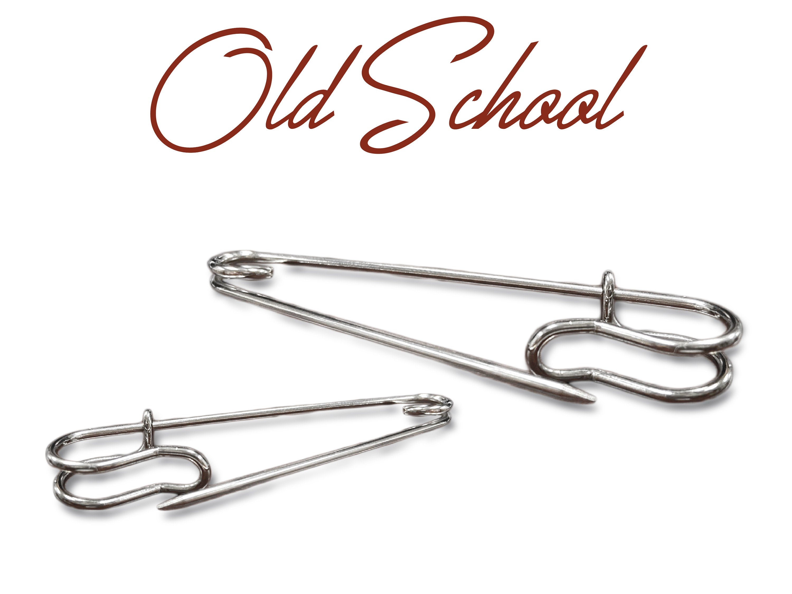 Rhinestone Safety Pin, Jumbo Safety Pins 2”/3" Classic Safety Pin, Brooch Pin High Quality 5 SET
