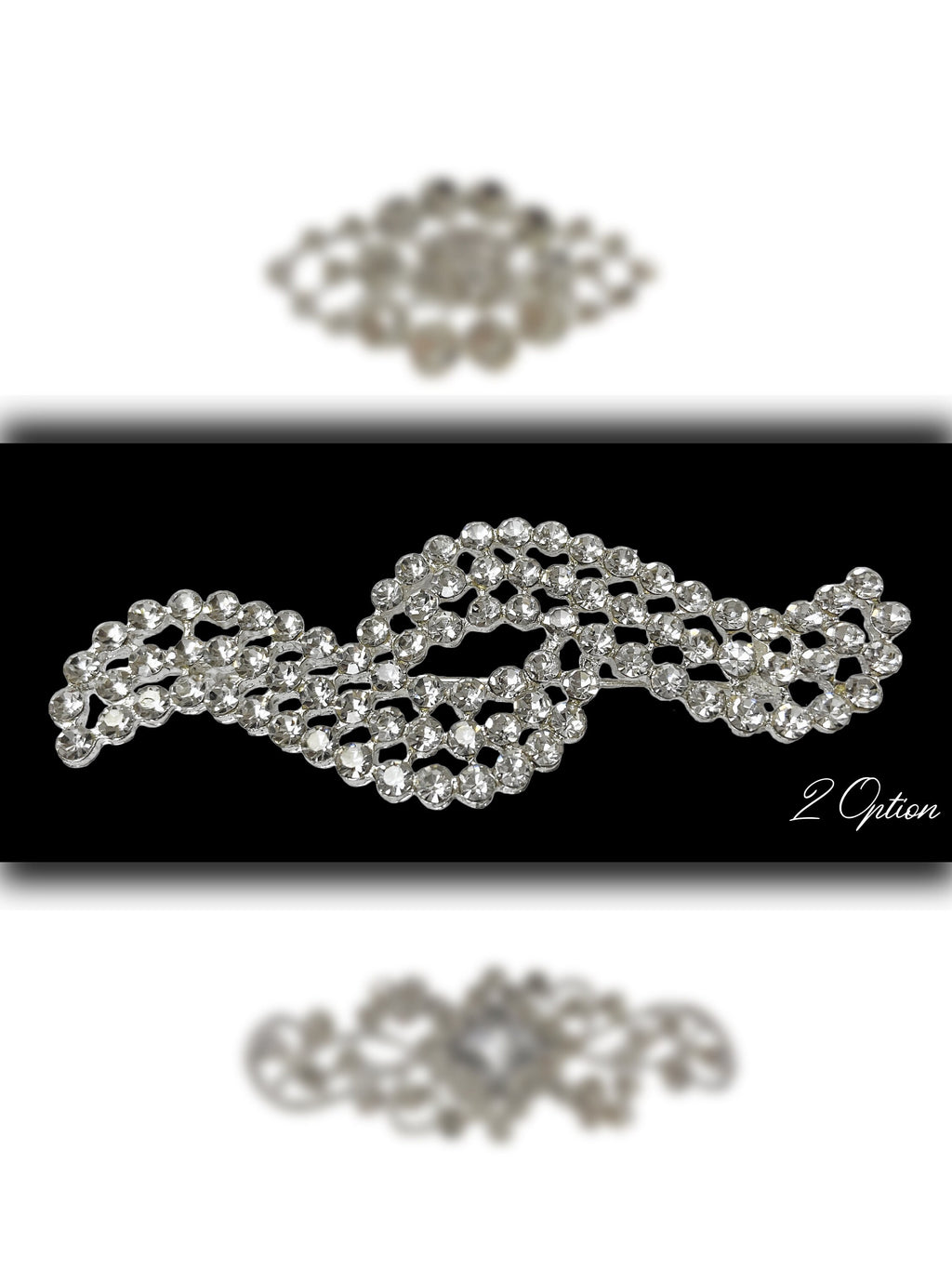 set of 3 Rhinestone Brooch Pin, Dress Sash Brooch, Crystal Rhinestone, Silver. Wedding 3 PCS