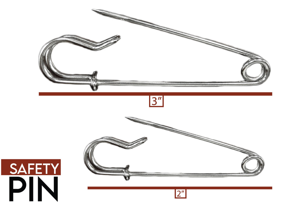 Rhinestone Safety Pin, Jumbo Safety Pins 2”/3" Classic Safety Pin, Brooch Pin High Quality 5 SET