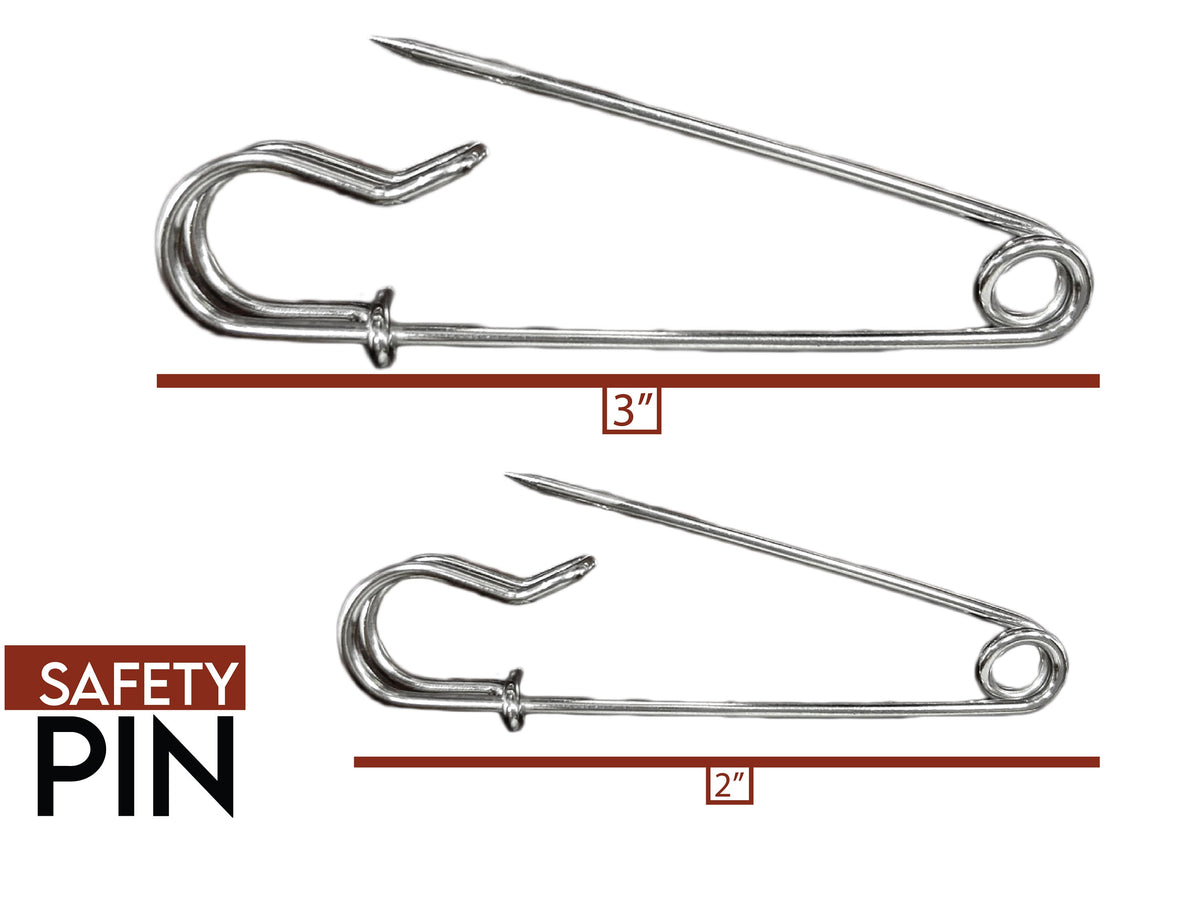 Rhinestone Safety Pin, Jumbo Safety Pins 2”/3" Classic Safety Pin, Brooch Pin High Quality 5 SET
