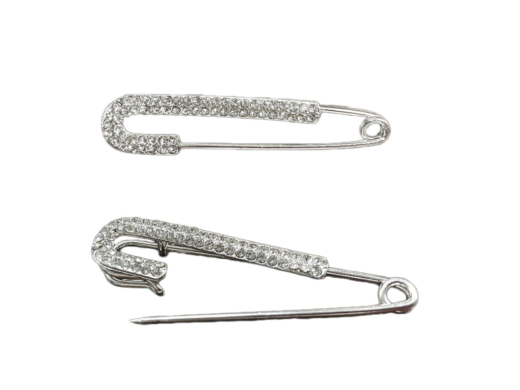 Rhinestone Safety Pin, Jumbo Safety Pins 2?€?/3" Classic Safety Pin, Brooch Pin High Quality 5 SET
