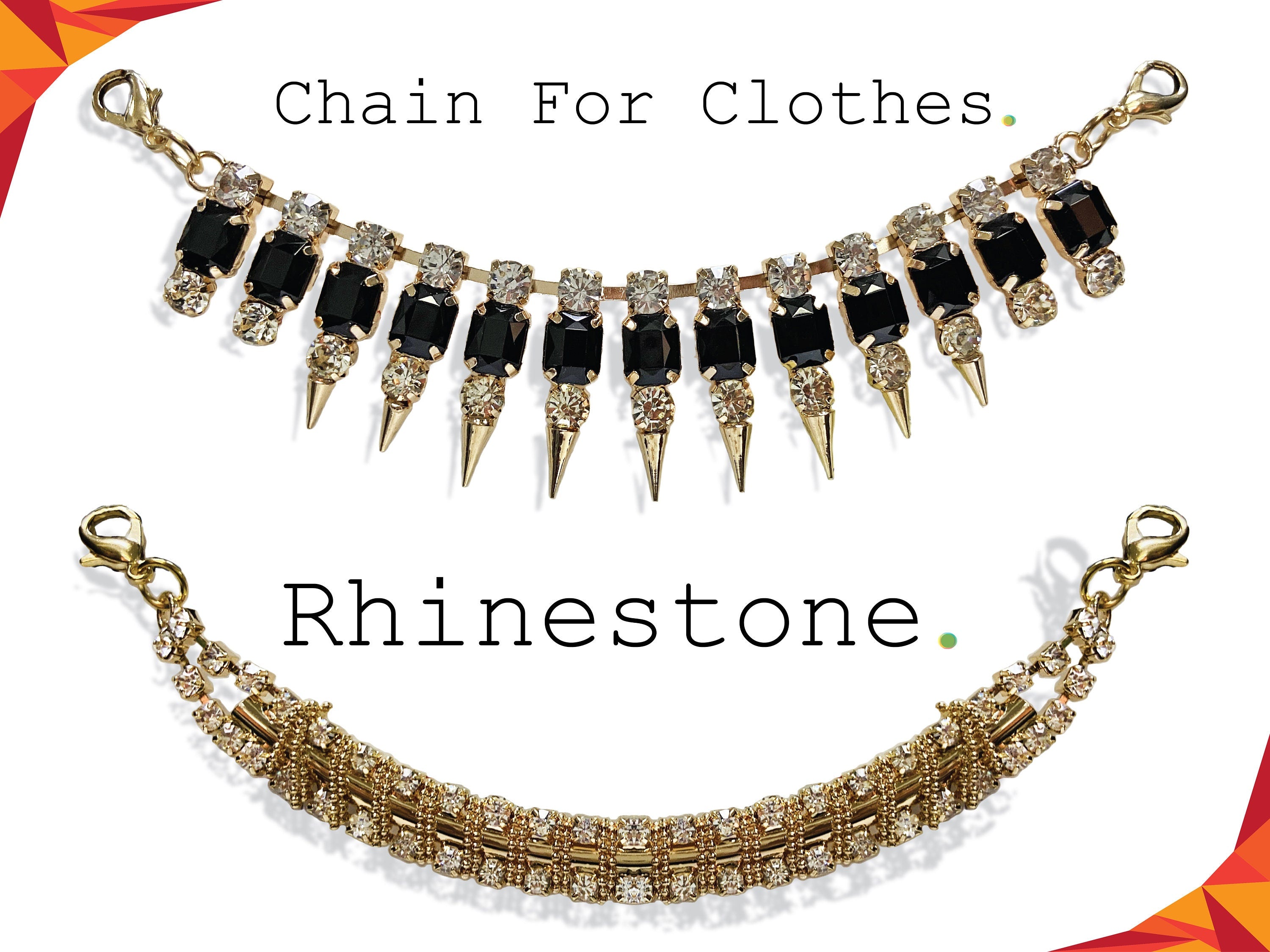 Chain For Dress, Clothes, Shirt Collar Rhinestones, Dress Collar Accessories, Projects. High Quality!