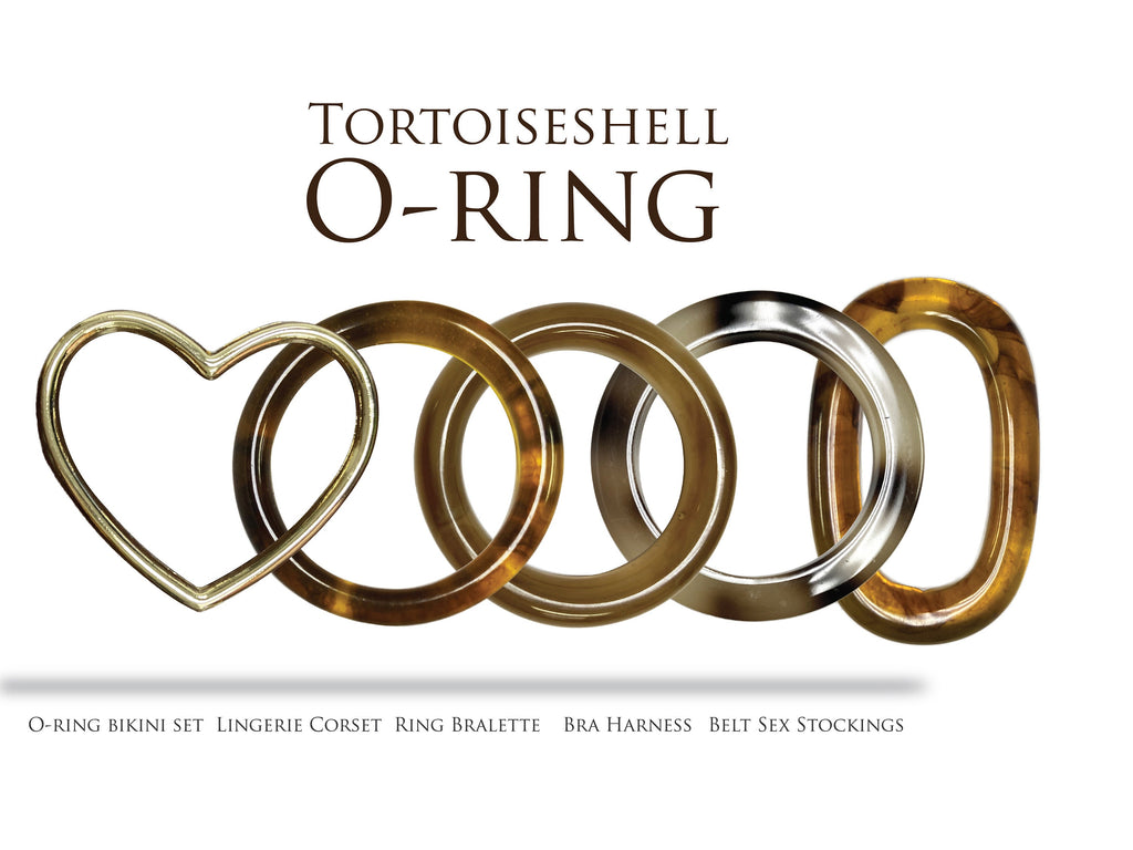 O-ring Tortoiseshell, Gold Heart, Top Bikini O ring, Leg Harness, Lingerie Corset/ By 5 & 10