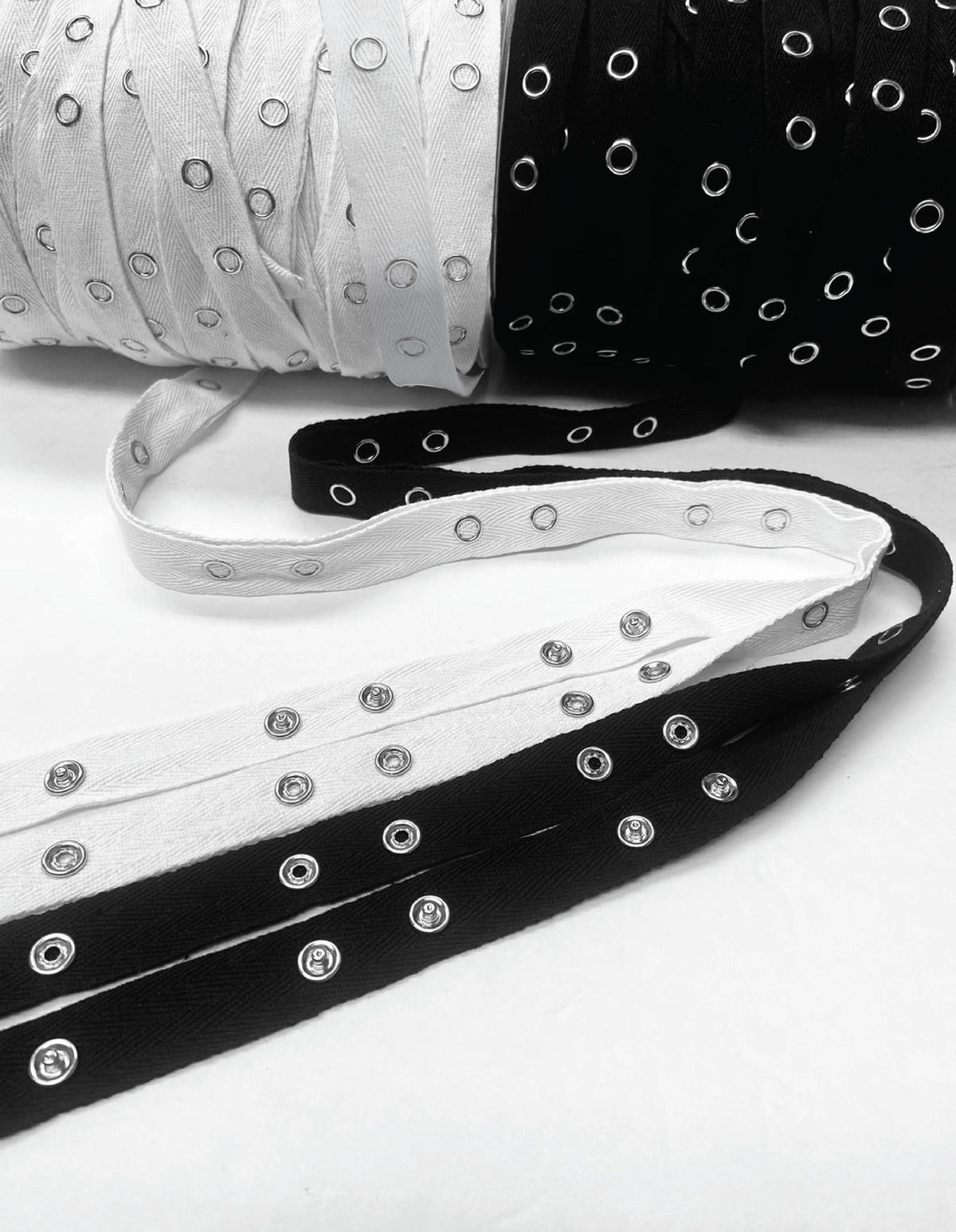 Beyond Trim Snap Button Tape - 1 Inch Twill Sewing Fastener Metal Press Stud Ribbon Replacement Crafting Crafts DIY 3 Yards
