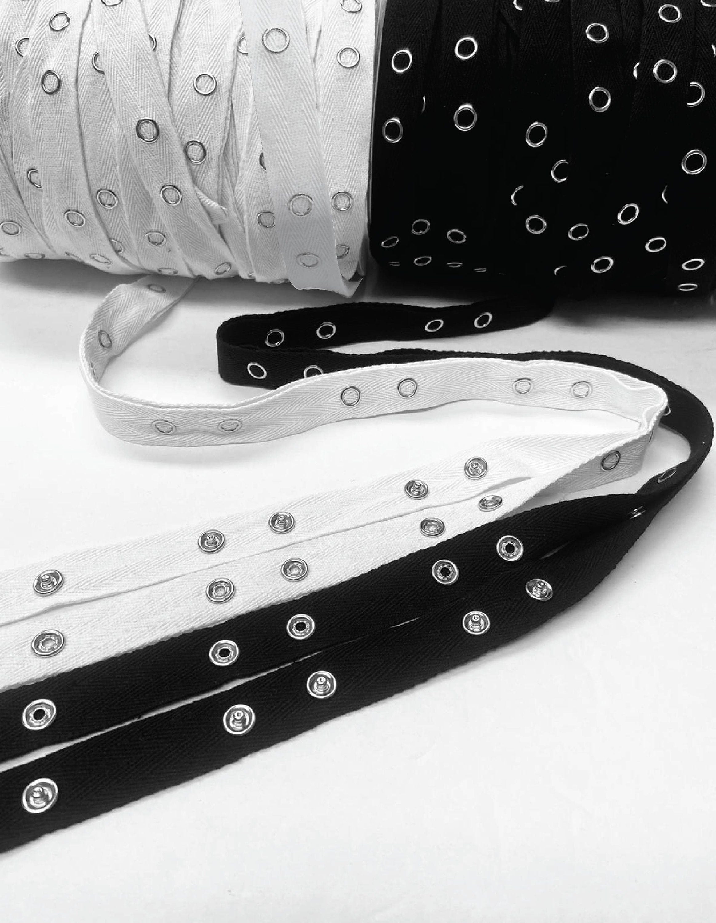 Beyond Trim Snap Button Tape - 1 Inch Twill Sewing Fastener Metal Press Stud Ribbon Replacement Crafting Crafts DIY 3 Yards