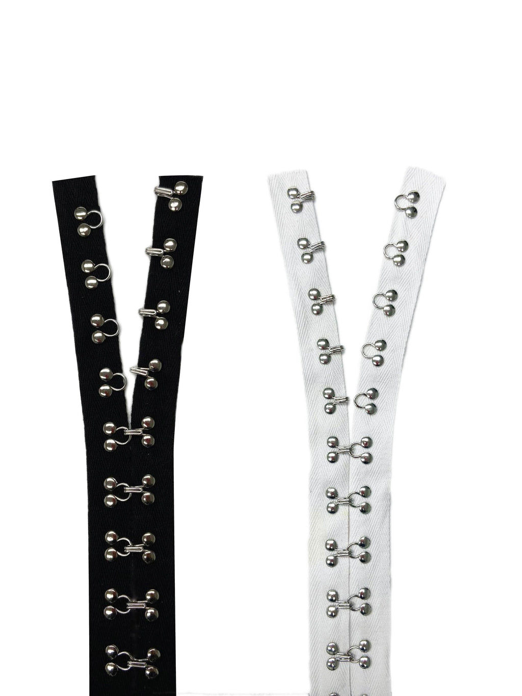 Black / White hook and eye tape trim with 1" cotton tape - DL472 / AL199C