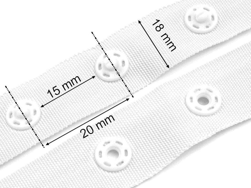 Snap Button Tape  5YD  - 0.7 Inch Sewing Fastener Polyester Plastic Press Stud Ribbon Replacement Crafting Crafts DIY DL-129A
