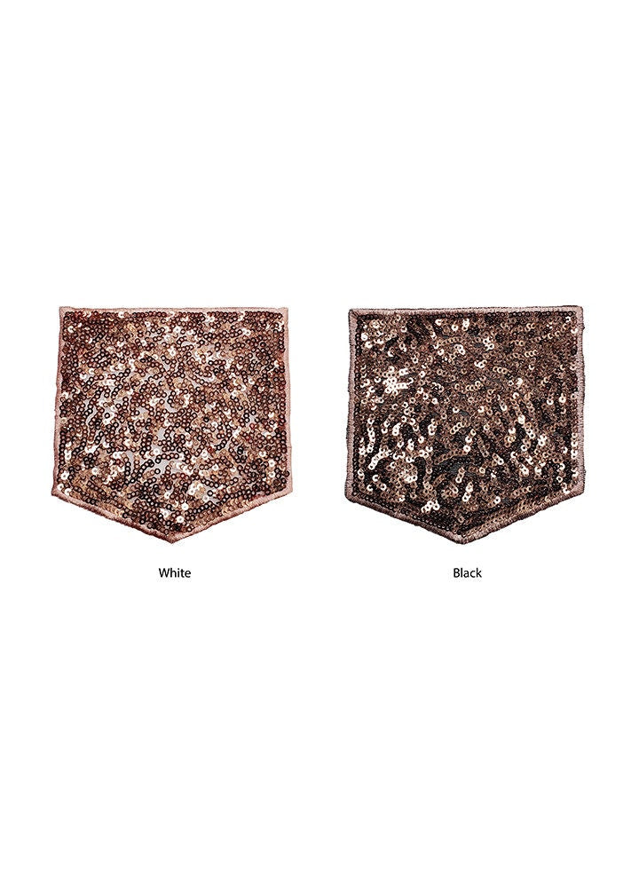 DIY Sew on Sequin Pocket Patches / 3 PCS