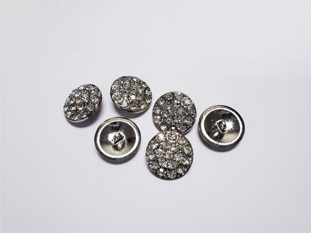 Jewel Buttons Rhinestone Buttons DIY Shank Buttons / Set of 6 or 12 / 21.6mm