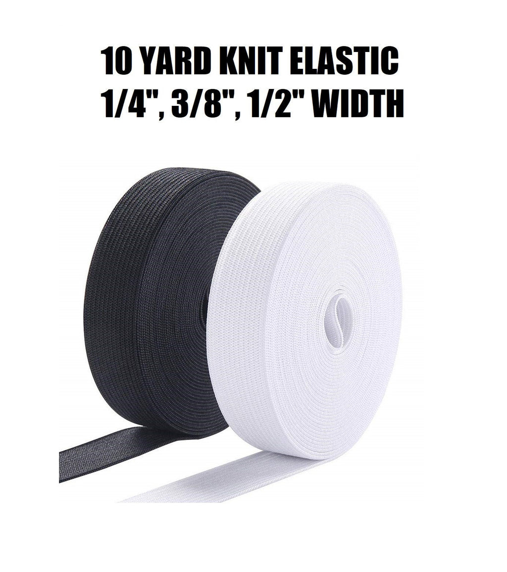 Beyond Trim Sewing Elastic Knit Elastic Black & White - 10yds (1/2", 3/8", 1/2") / FREE SHIPPING