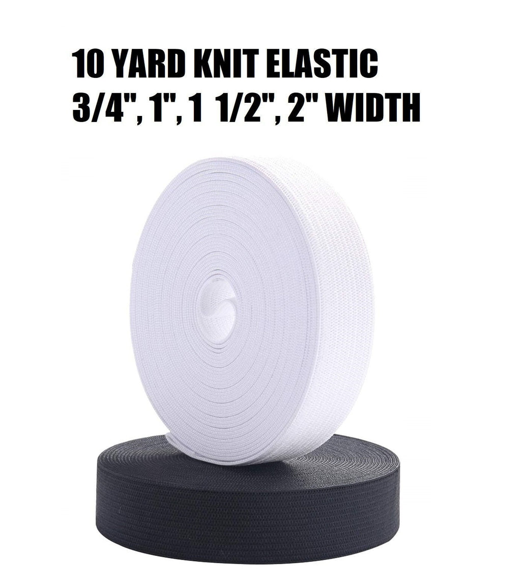 Beyond Trim Sewing Elastic Knit Elastic Black & White - 10yds (3/4", 1", 1 1/2", 2") / FREE SHIPPING