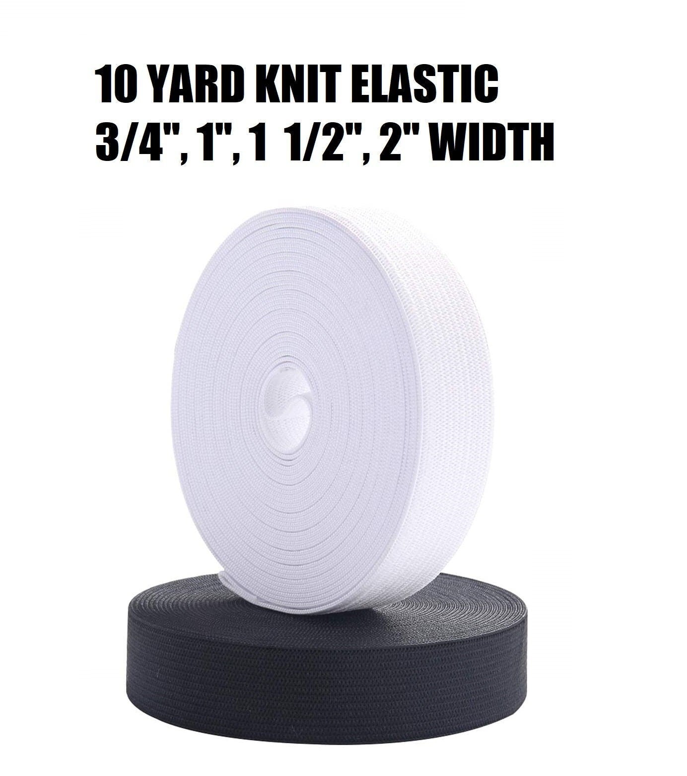 Beyond Trim Sewing Elastic Knit Elastic Black & White - 10yds (3/4", 1", 1 1/2", 2") / FREE SHIPPING
