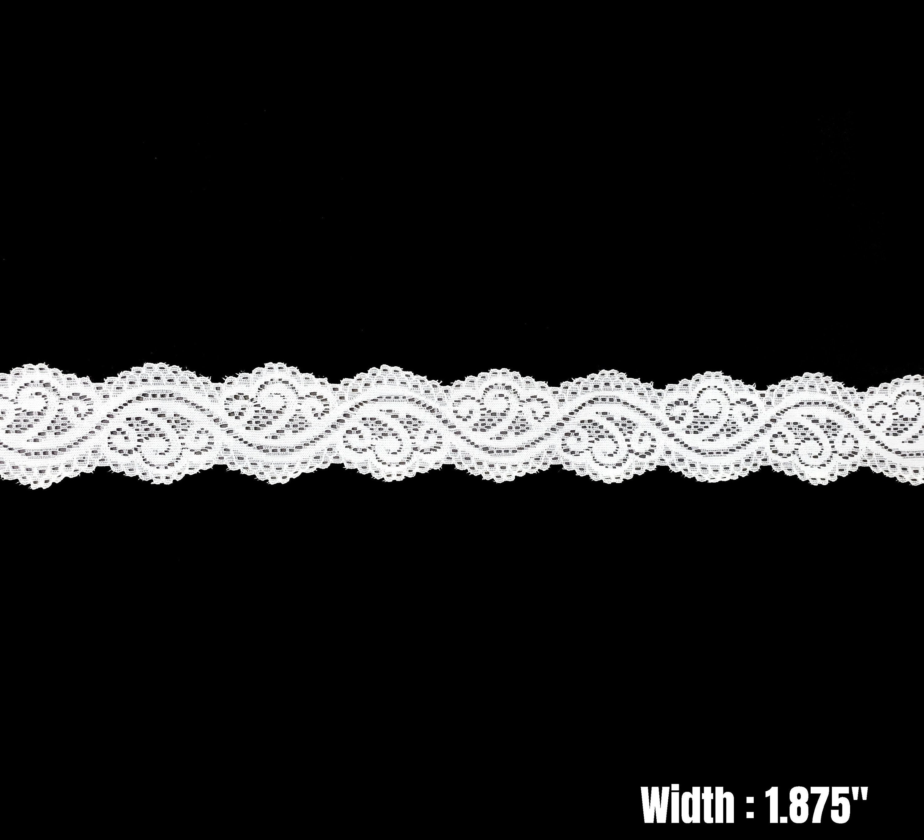 Stretch Lace Trims Sold by Yardage // Black and White Stretchy Lace FREE SHIPPING