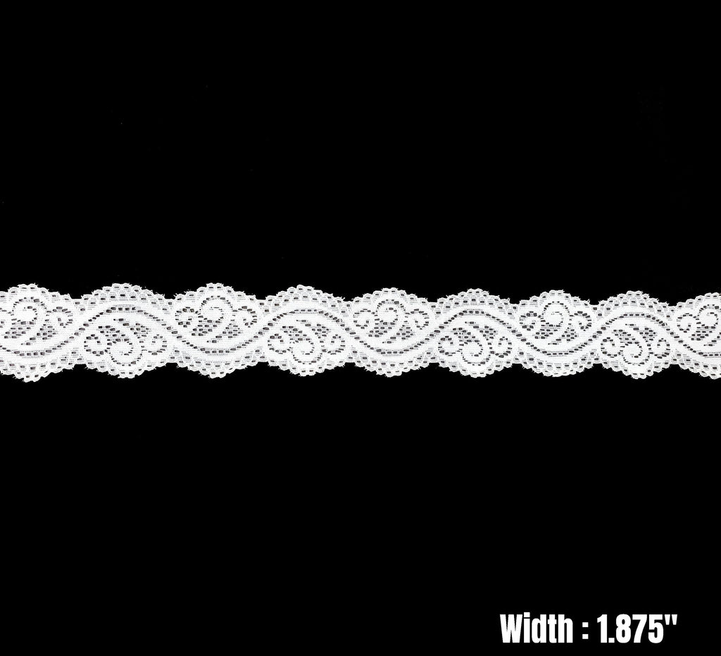 Stretch Lace Trims Sold by Yardage // Black and White Stretchy Lace FREE SHIPPING