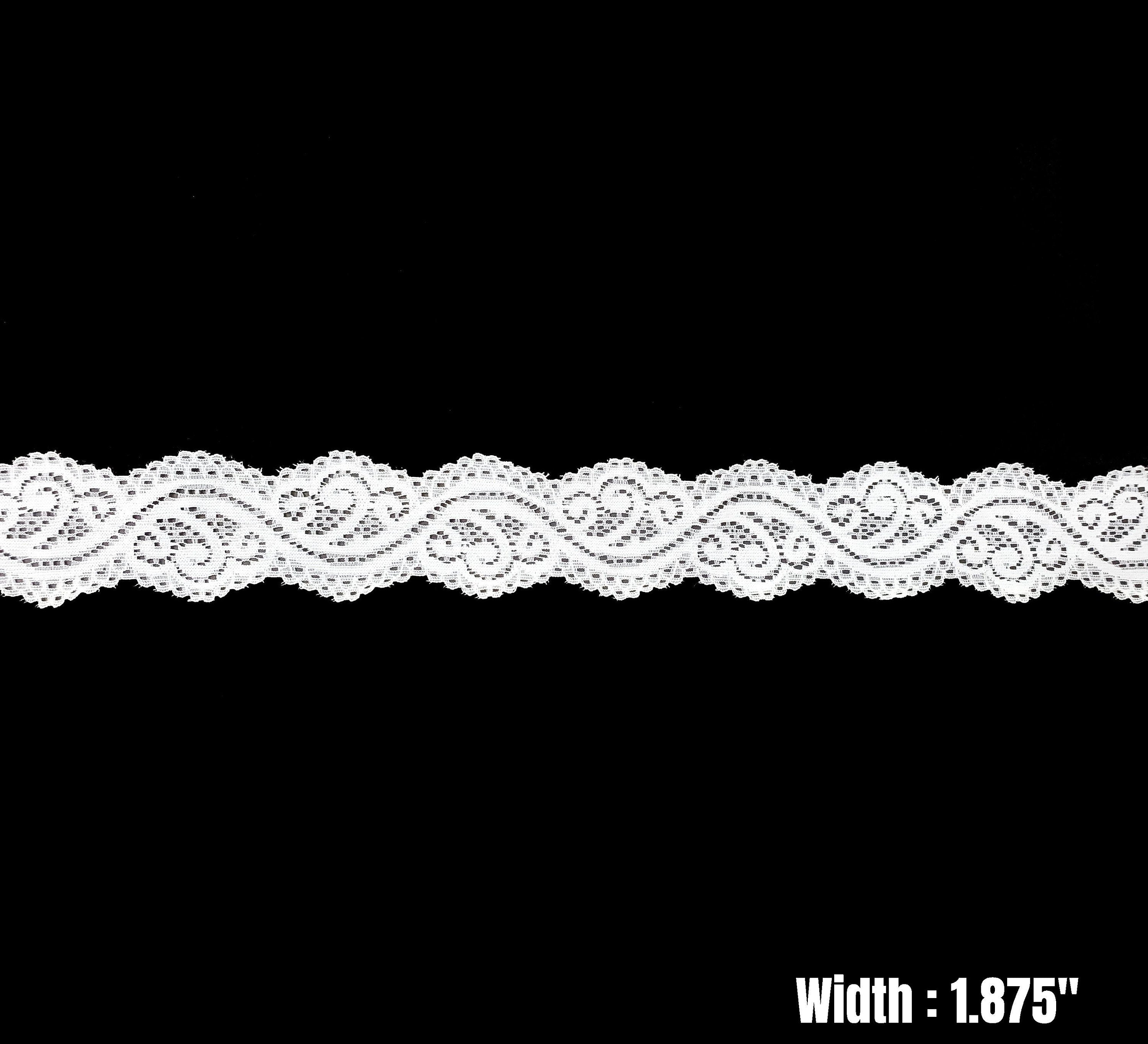 Stretch Lace Trims Sold by Yardage // Black and White Stretchy Lace FREE SHIPPING