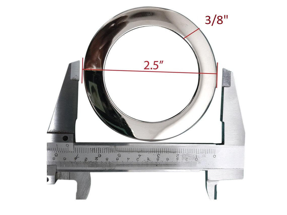 2.5 Inch Flat Cast O Rings, Super Shiny Nickel Finish, 6 Pack, Handbag Purse Bag Making Hardware Supplies, 3/8", RING 6 set