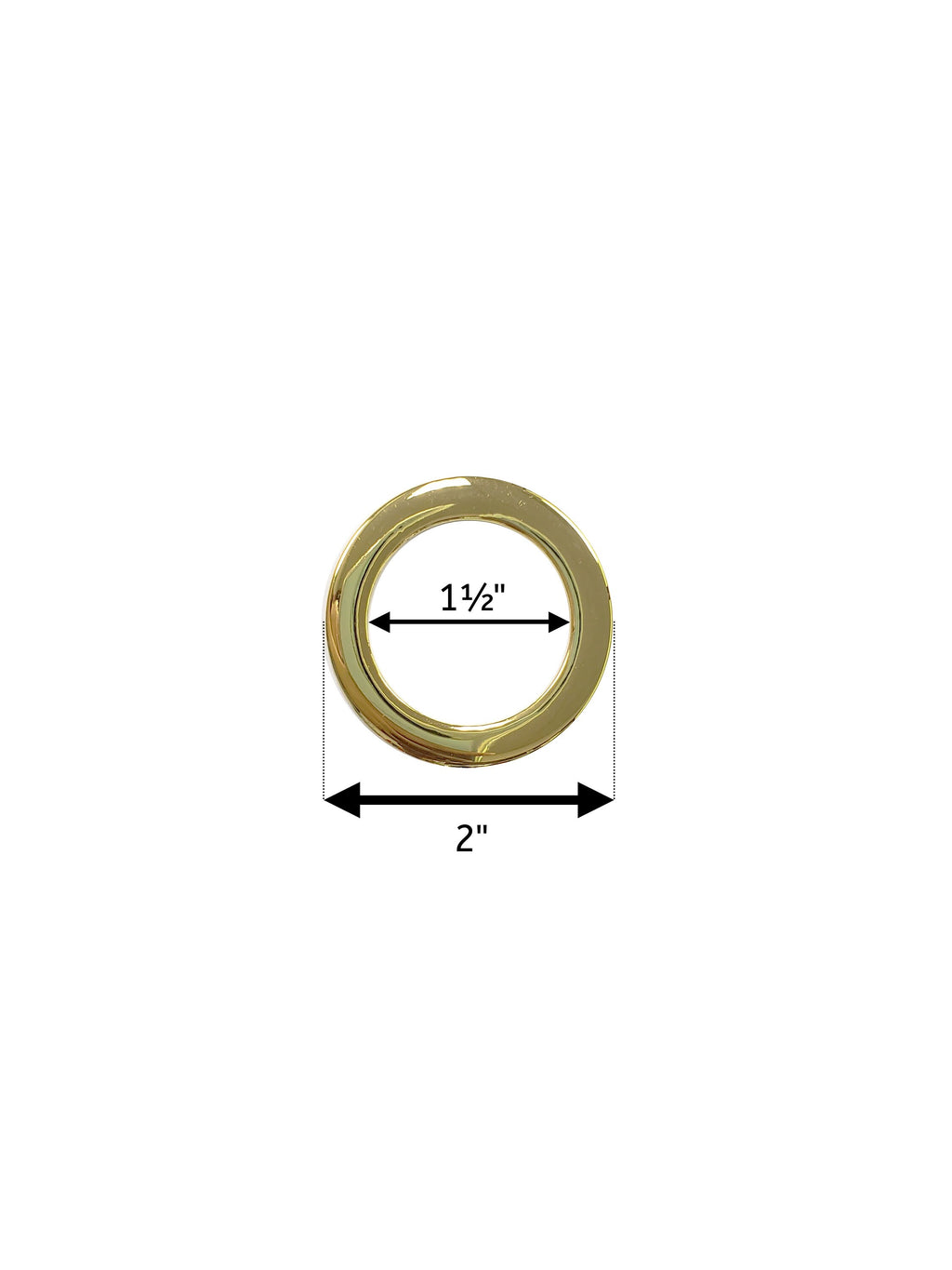 2 Inch Flat Cast O Rings, Super Shiny Nickel Finish, 6 Pack, Handbag Purse Bag Making Hardware Supplies, 1/4", RING
