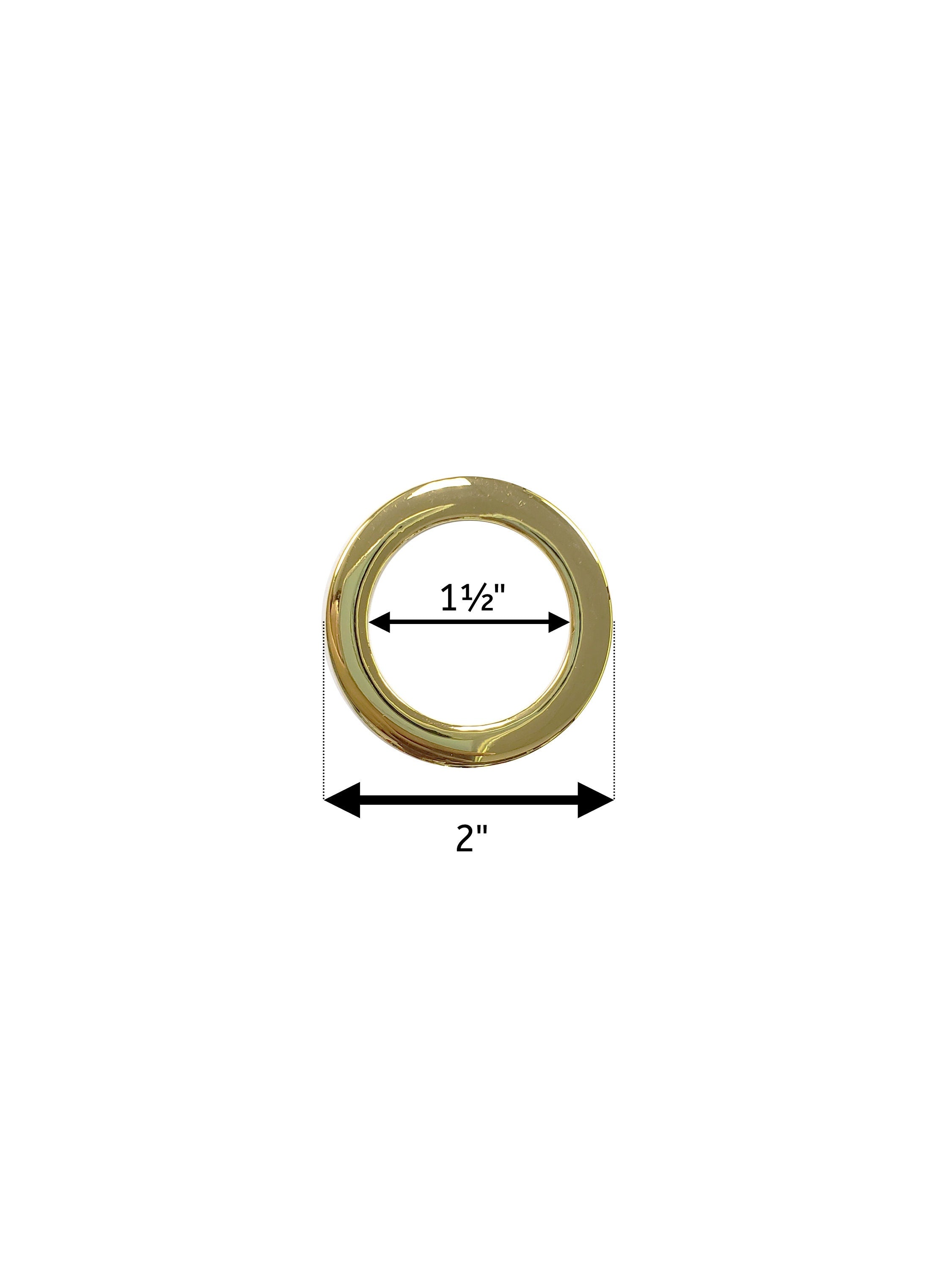 2 Inch Flat Cast O Rings, Super Shiny Nickel Finish, 6 Pack, Handbag Purse Bag Making Hardware Supplies, 1/4", RING