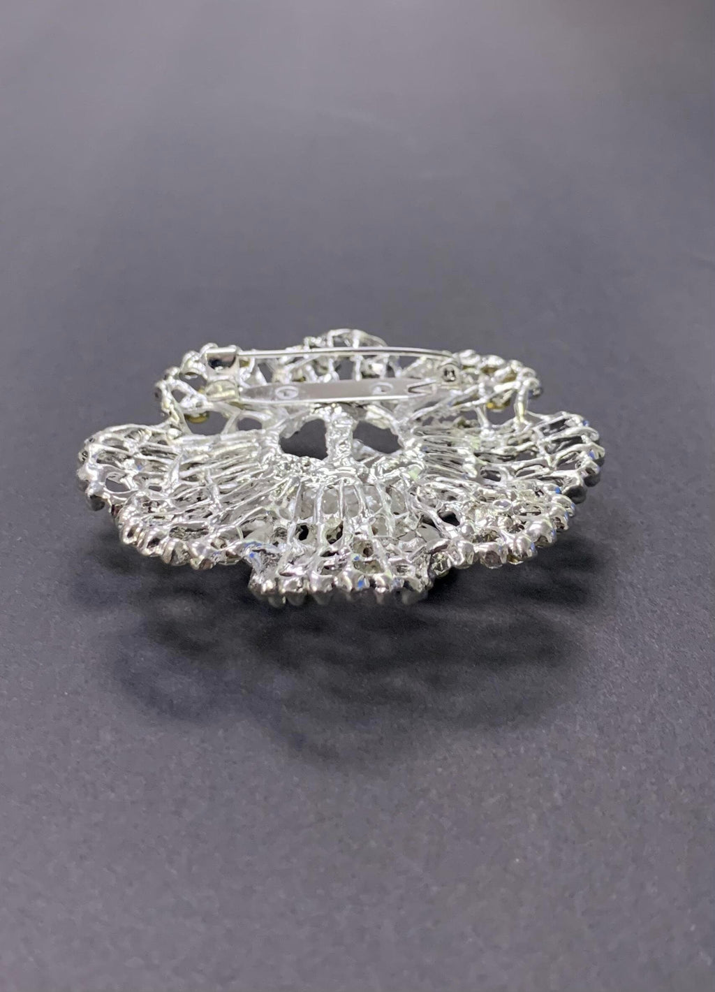 Butterfly Flower Rhinestone Brooch