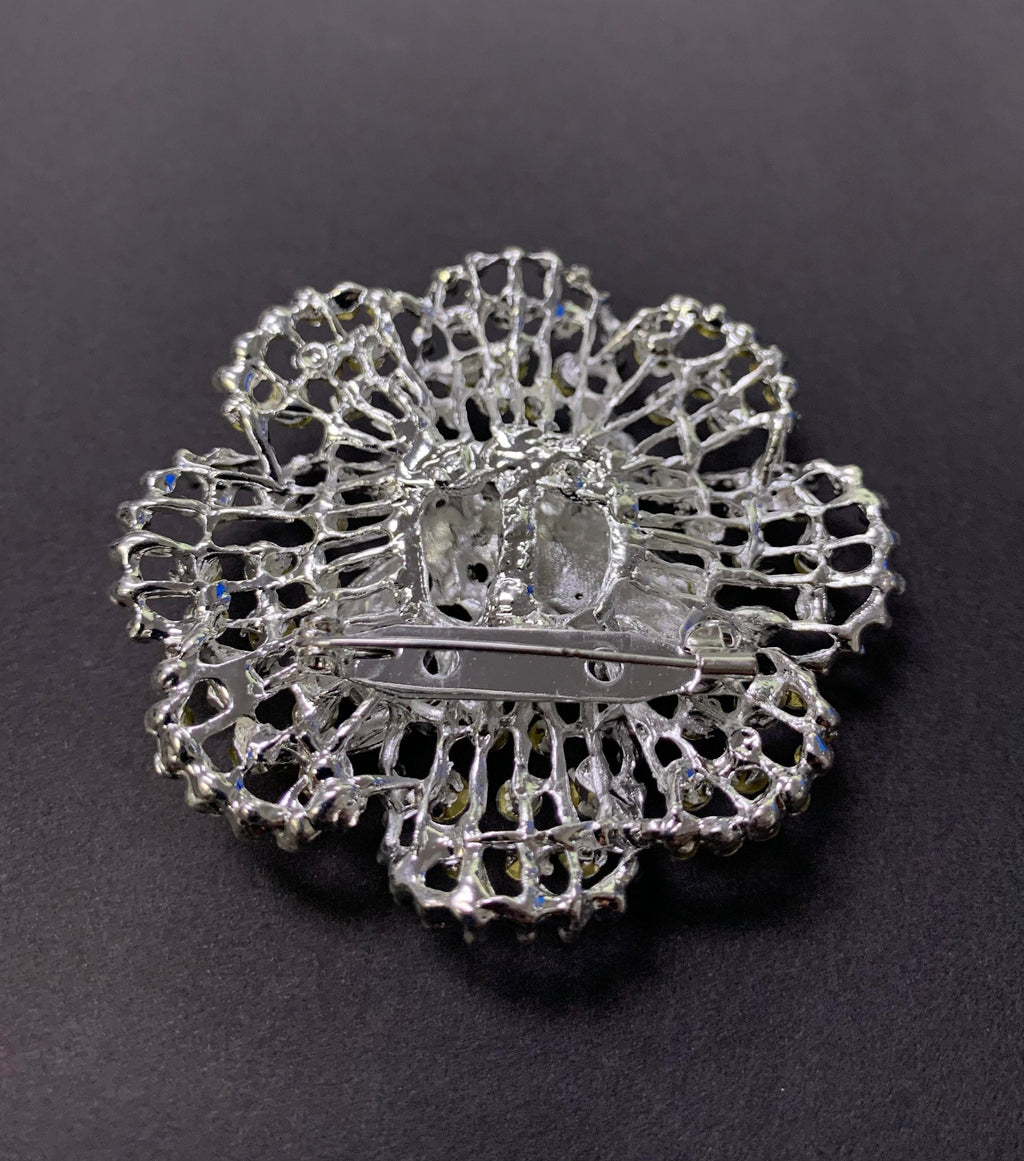 Butterfly Flower Rhinestone Brooch