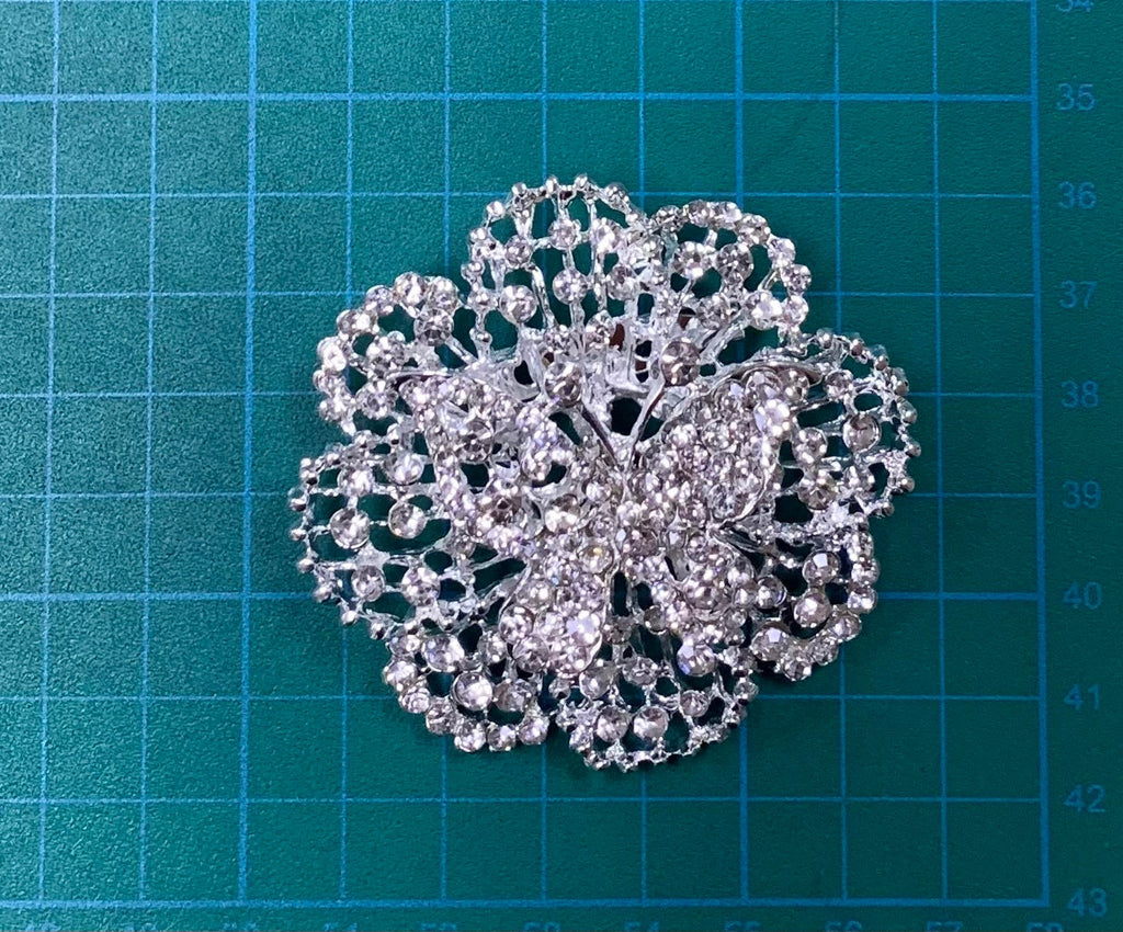 Butterfly Flower Rhinestone Brooch