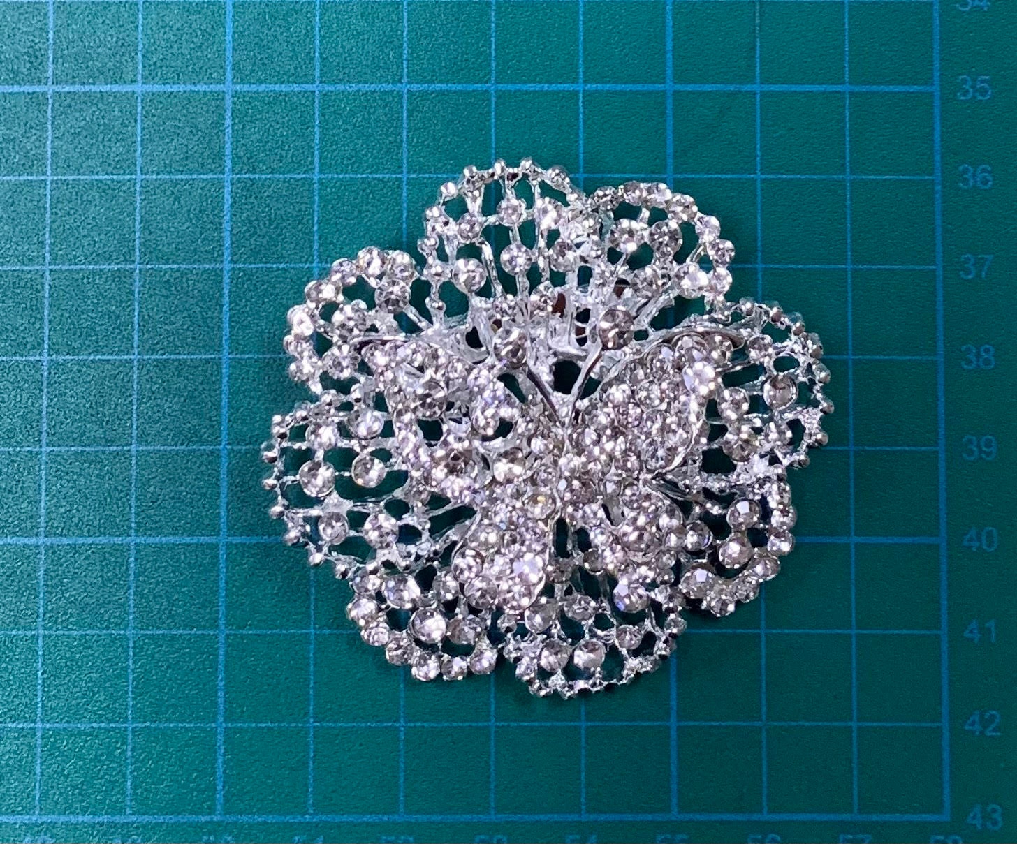 Butterfly Flower Rhinestone Brooch